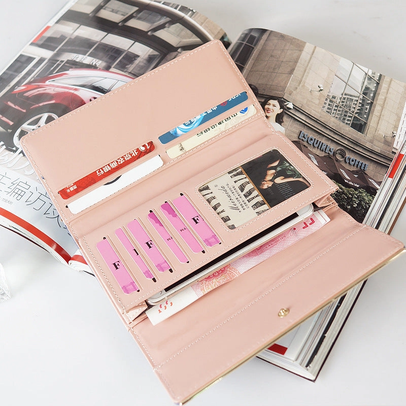 Letter buckle clutch wallet