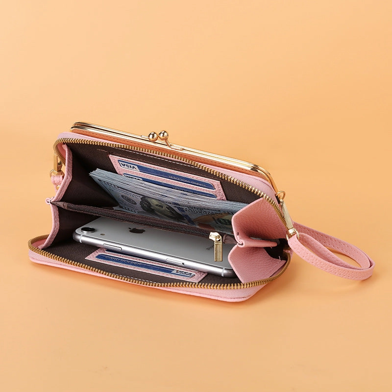 Lock zipper mobile phone bag wallet