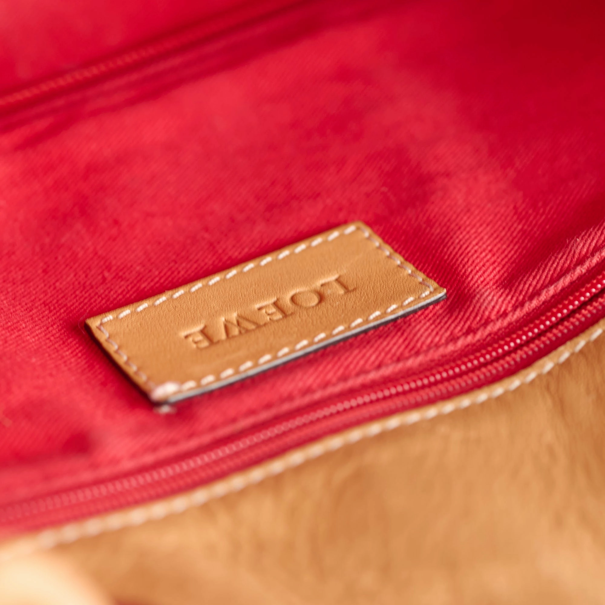Loewe Anagram Leather Shopper Tote Camel
