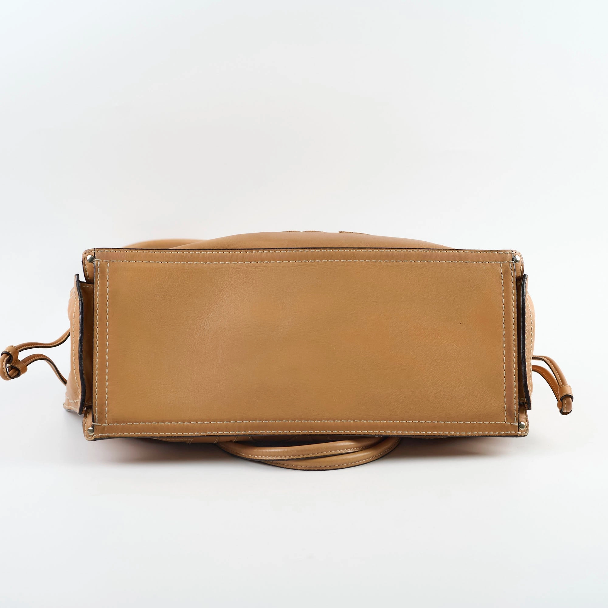 Loewe Anagram Leather Shopper Tote Camel