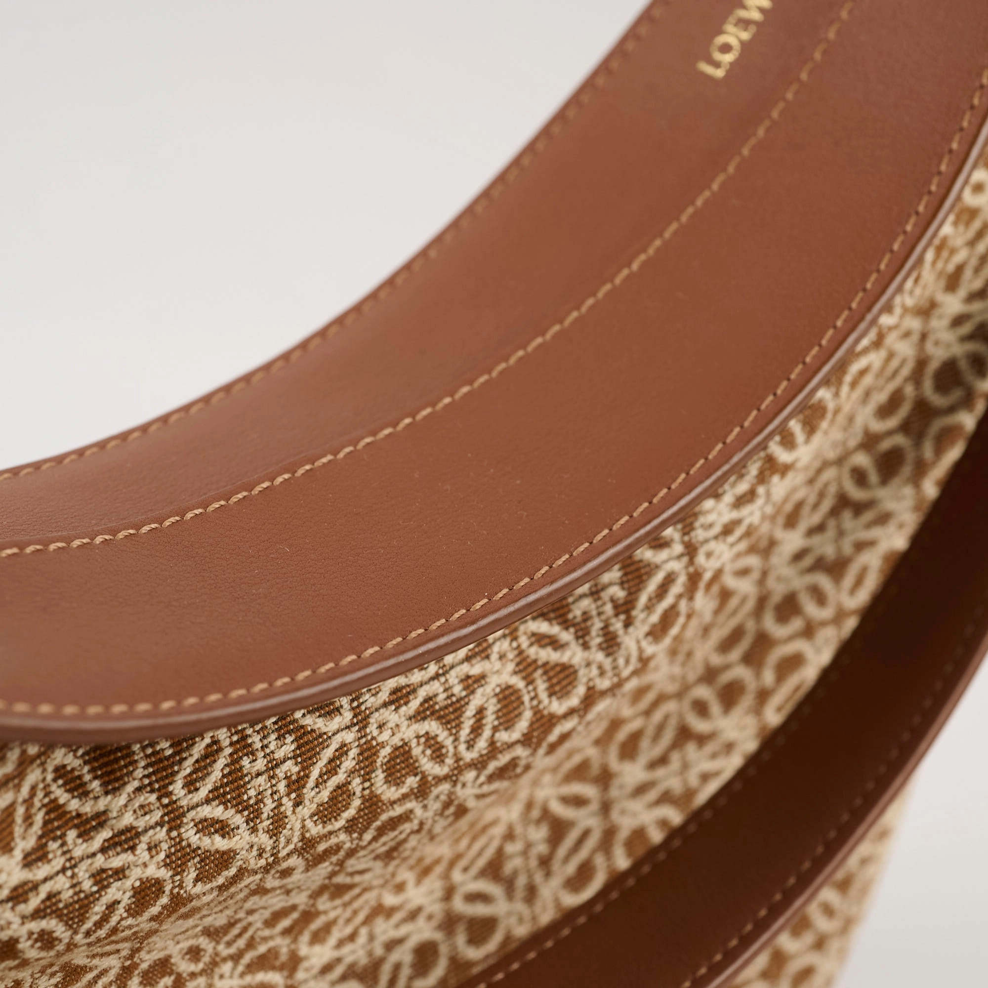 Loewe Luna Bag Anagram Jacquard Tan