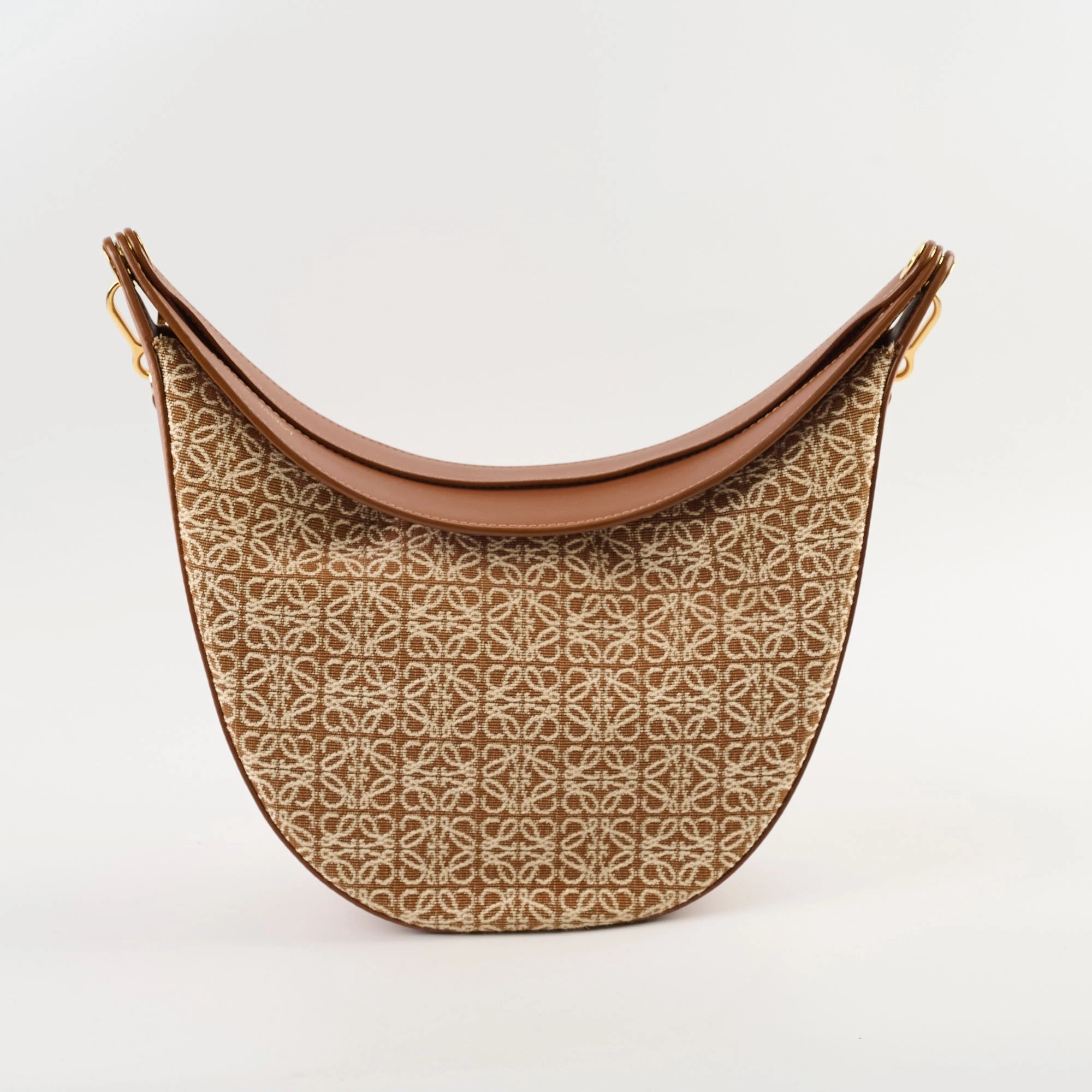 Loewe Luna Bag Anagram Jacquard Tan