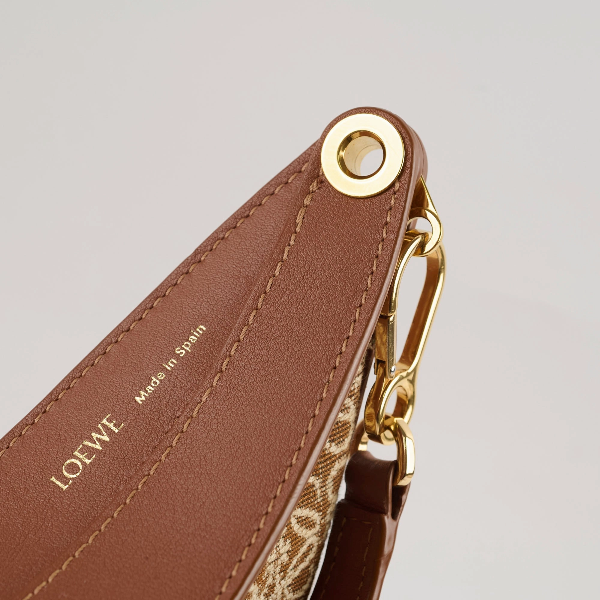 Loewe Luna Bag Anagram Jacquard Tan
