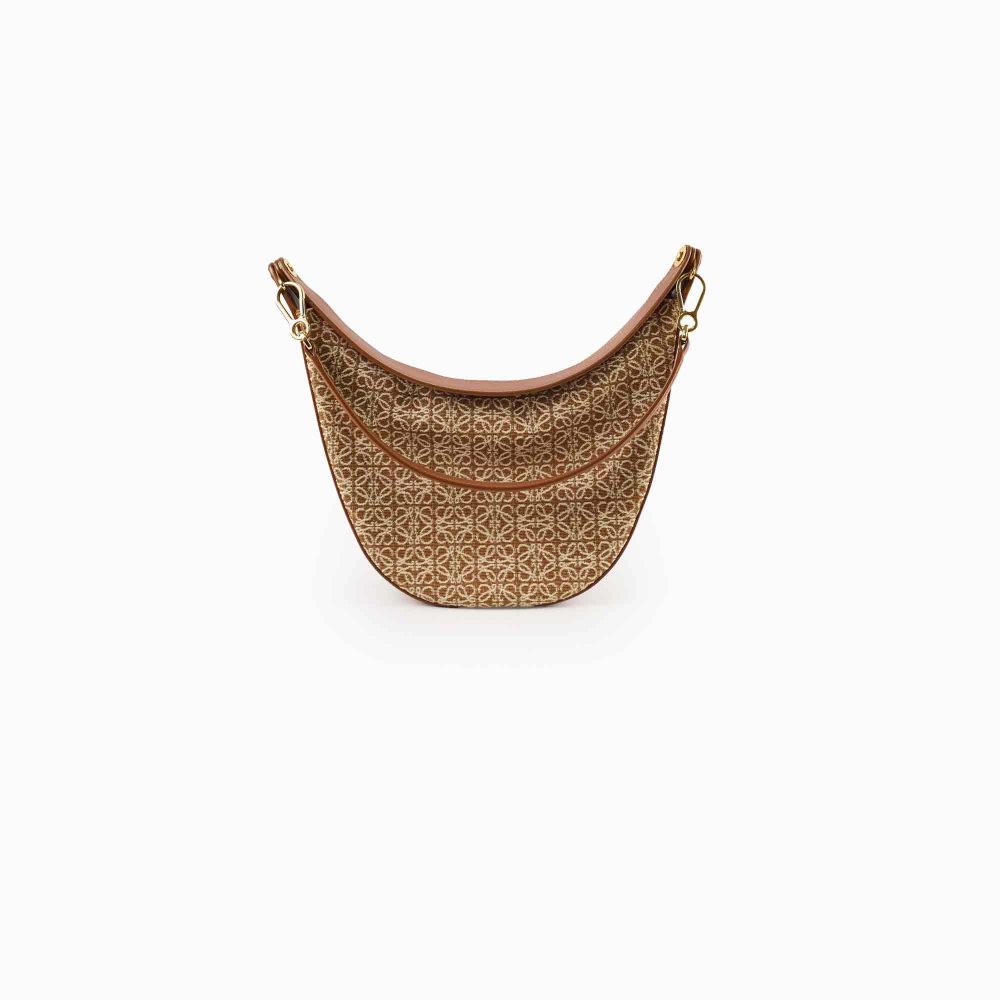 Loewe Luna Bag Anagram Jacquard Tan