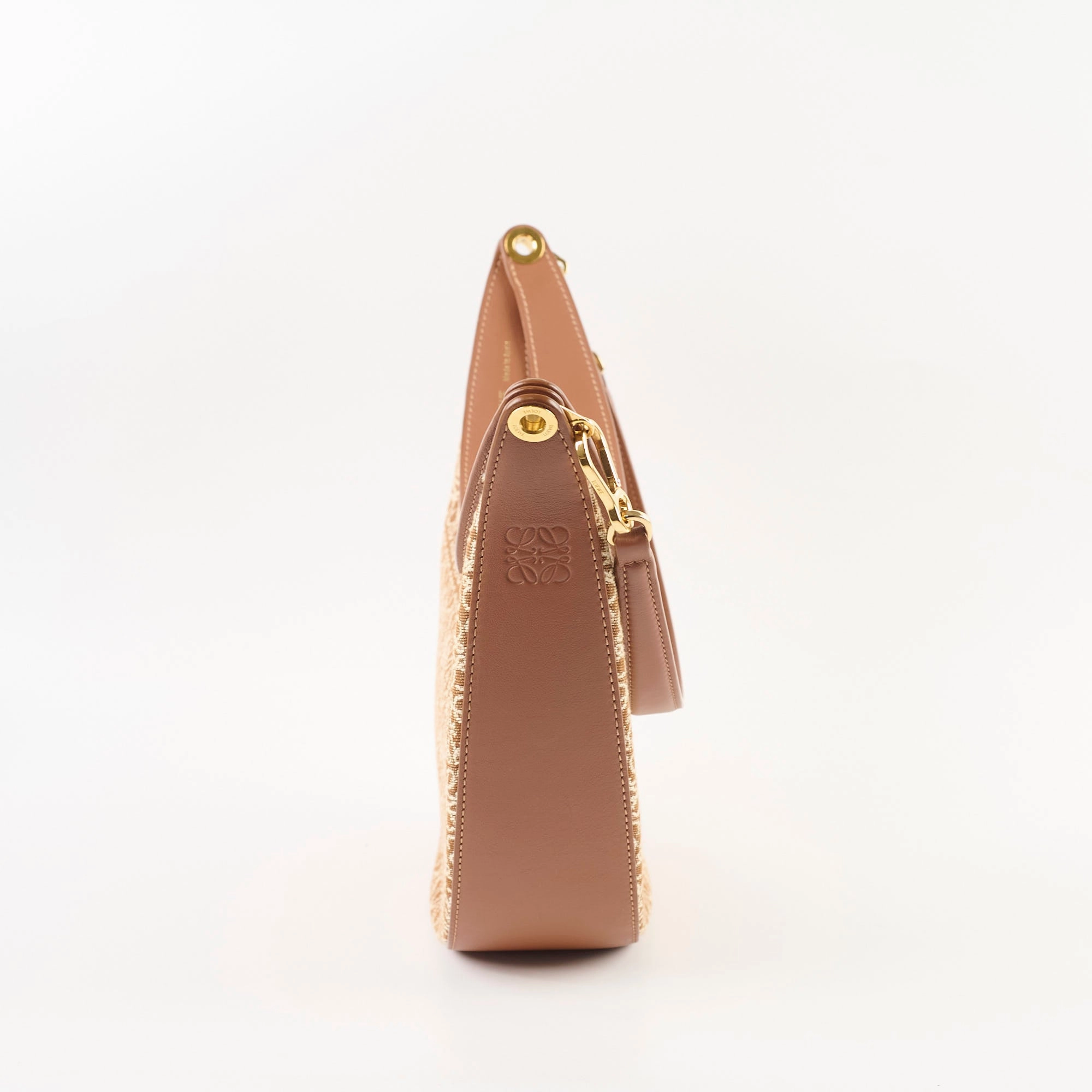 Loewe Luna Bag Anagram Jacquard Tan
