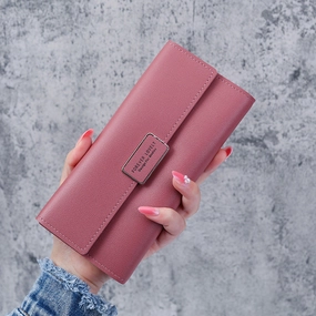 Long Checked Buckle Wallet