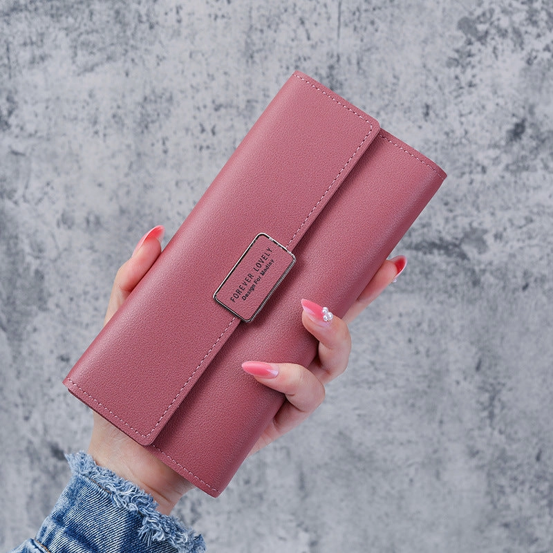 Long Checked Buckle Wallet