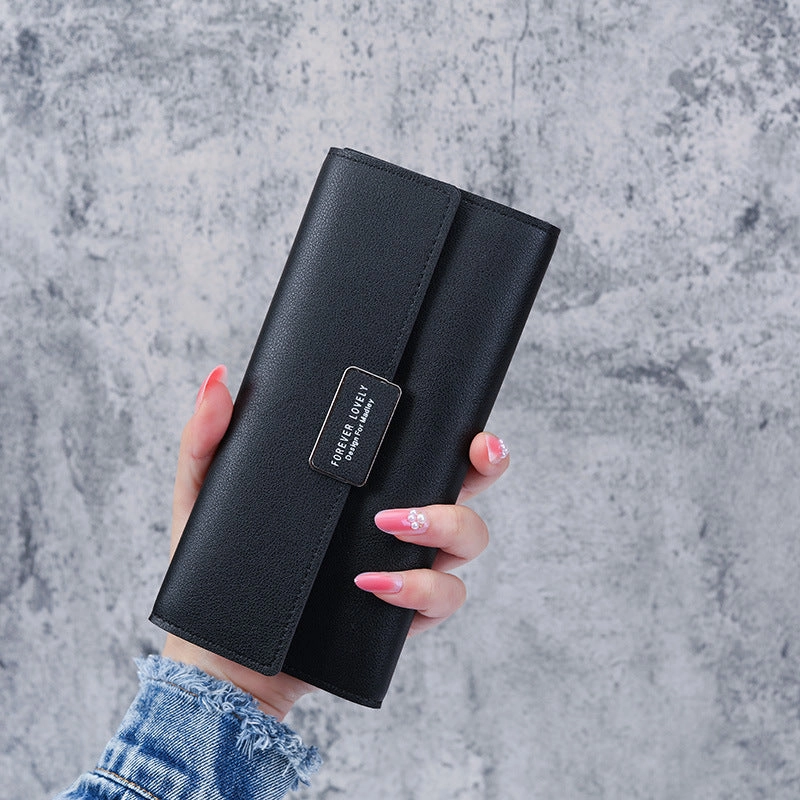 Long Checked Buckle Wallet