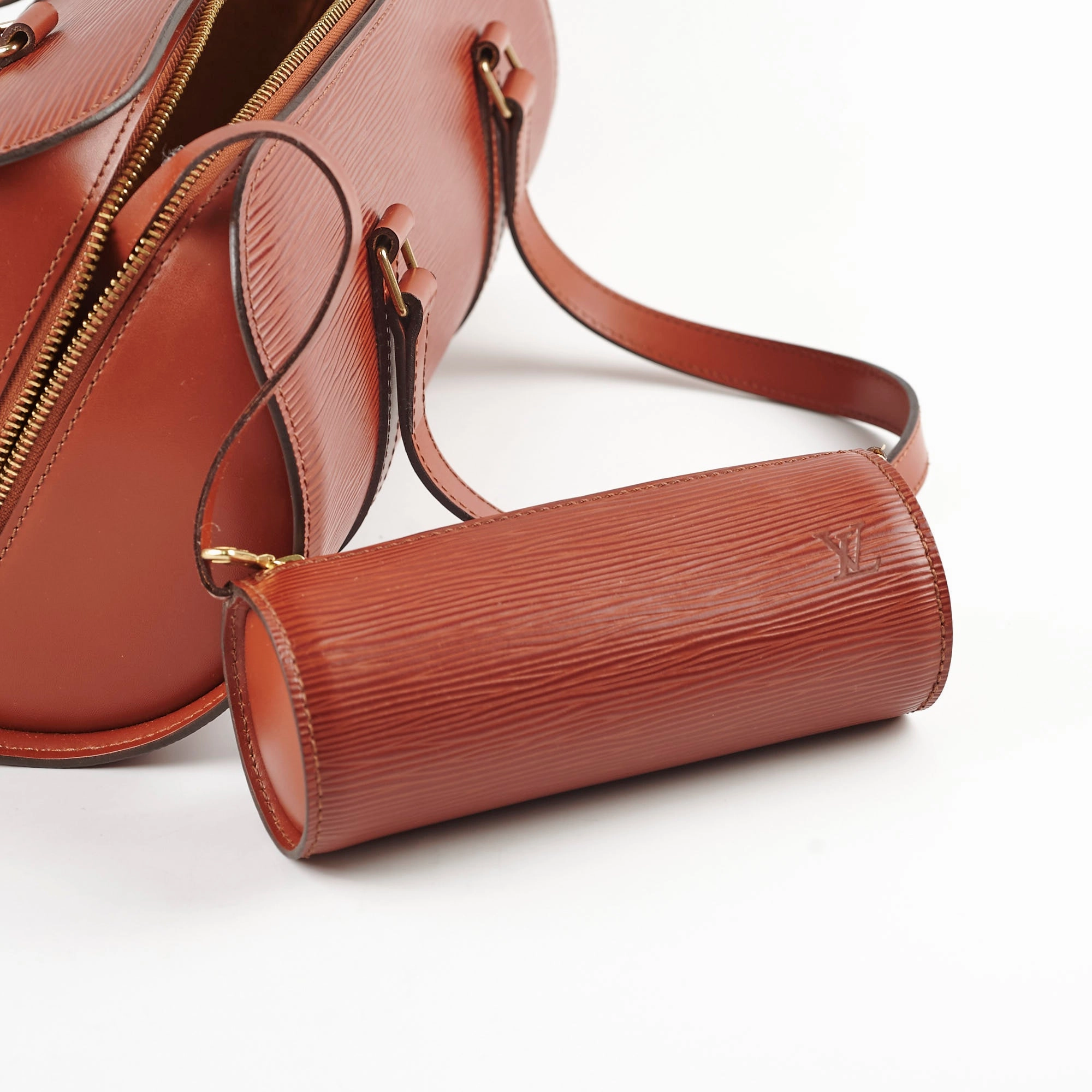 Louis Vuitton Epi Soufflot Shoulder Bag Brown