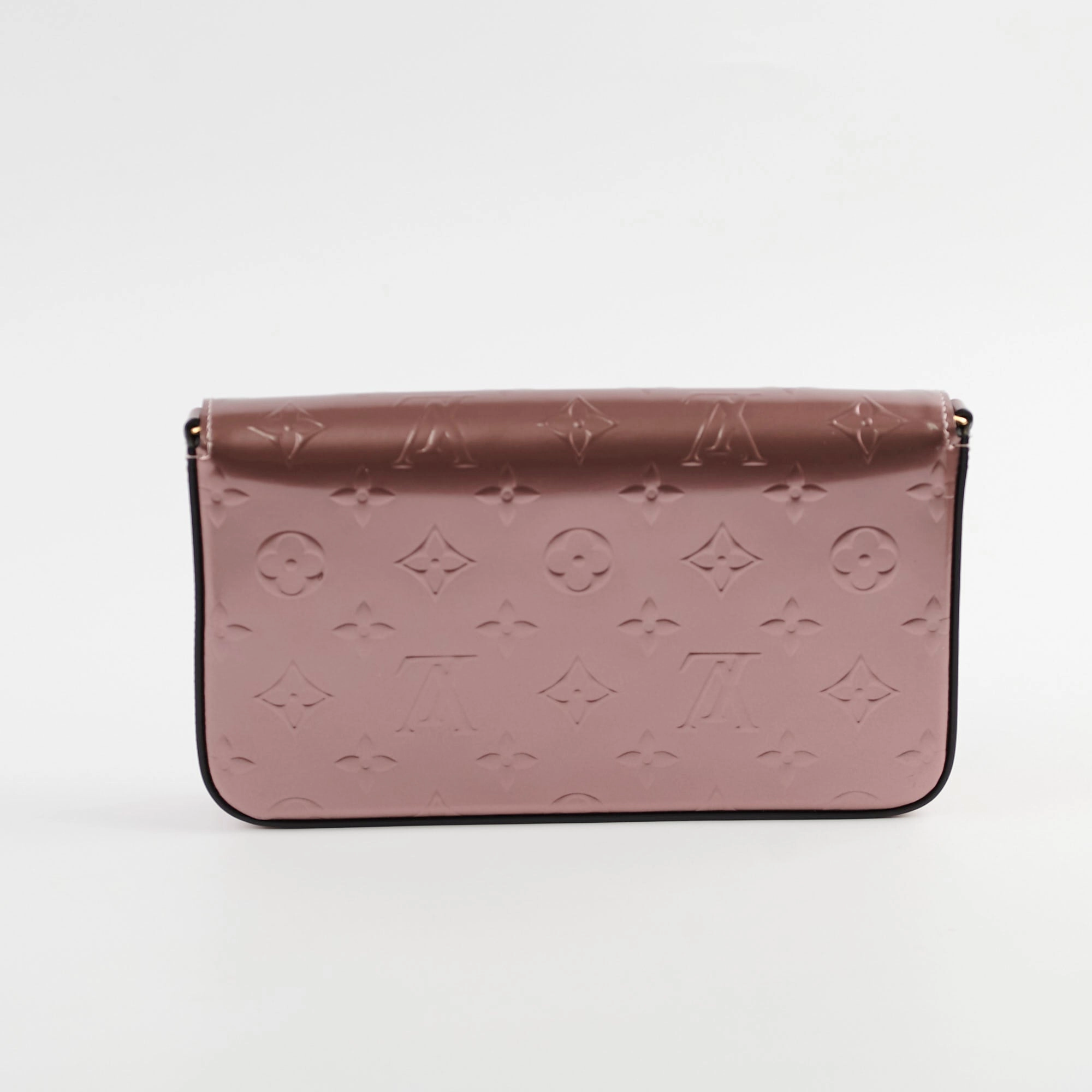 Louis Vuitton Pochette Felicie Vernis Monogram Pink Crossbody Bag