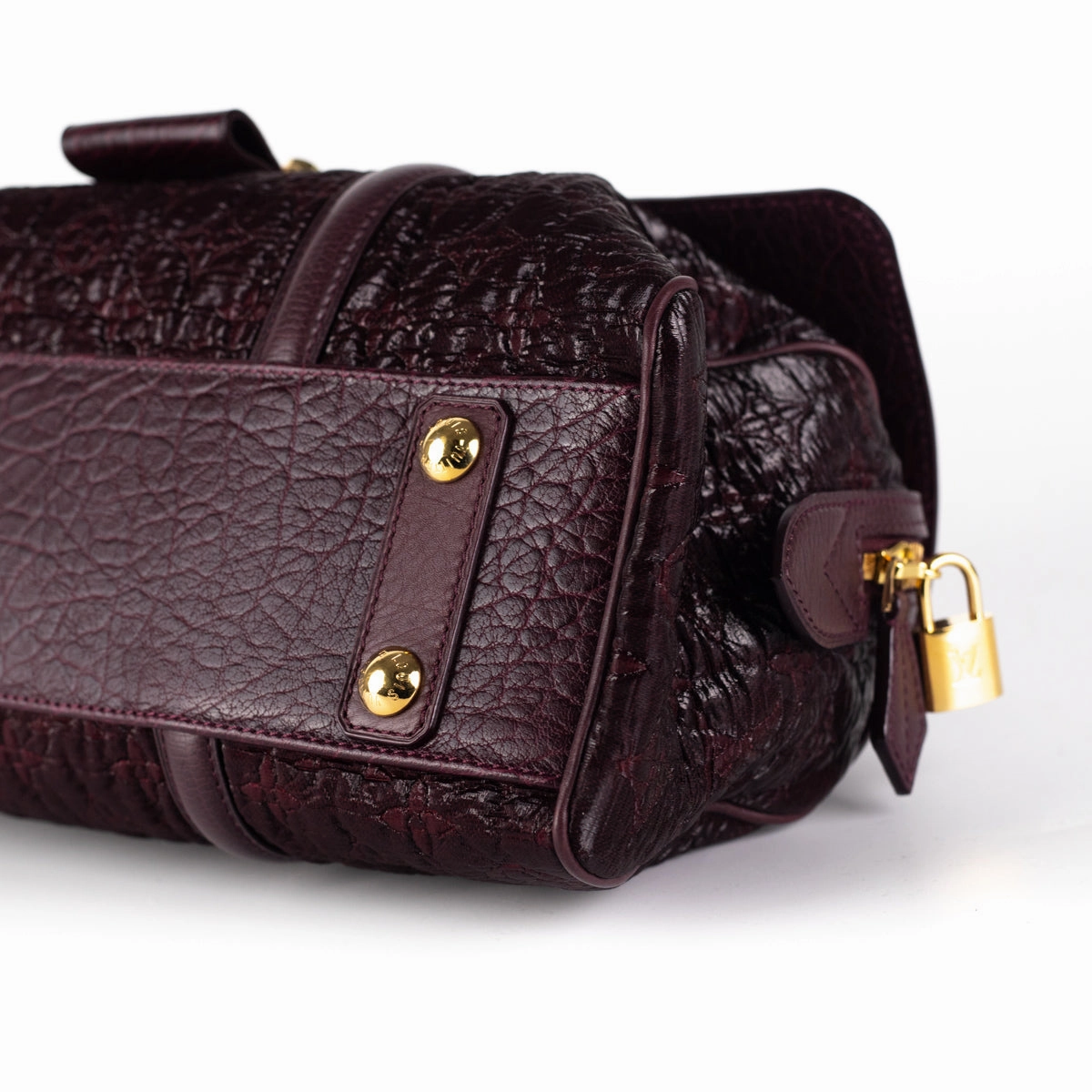 Louis Vuitton Seasonal Tubular Bag Burgundy Croc Embossed