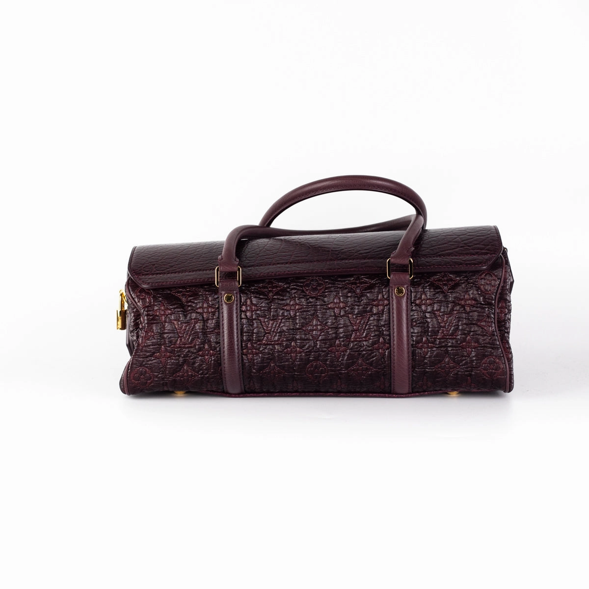 Louis Vuitton Seasonal Tubular Bag Burgundy Croc Embossed