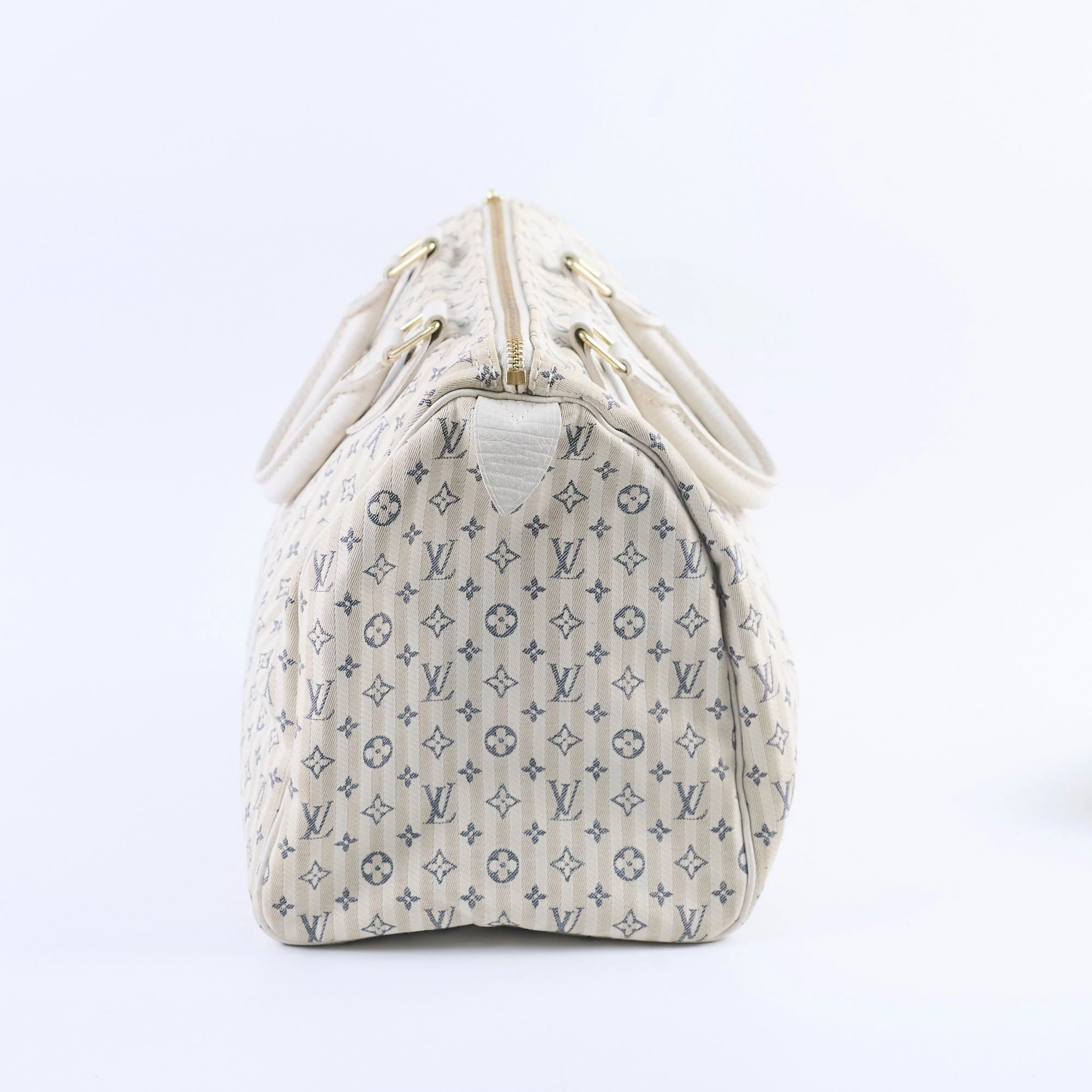 Louis Vuitton Speedy 30 Mini Lin Fabric Bag Cream