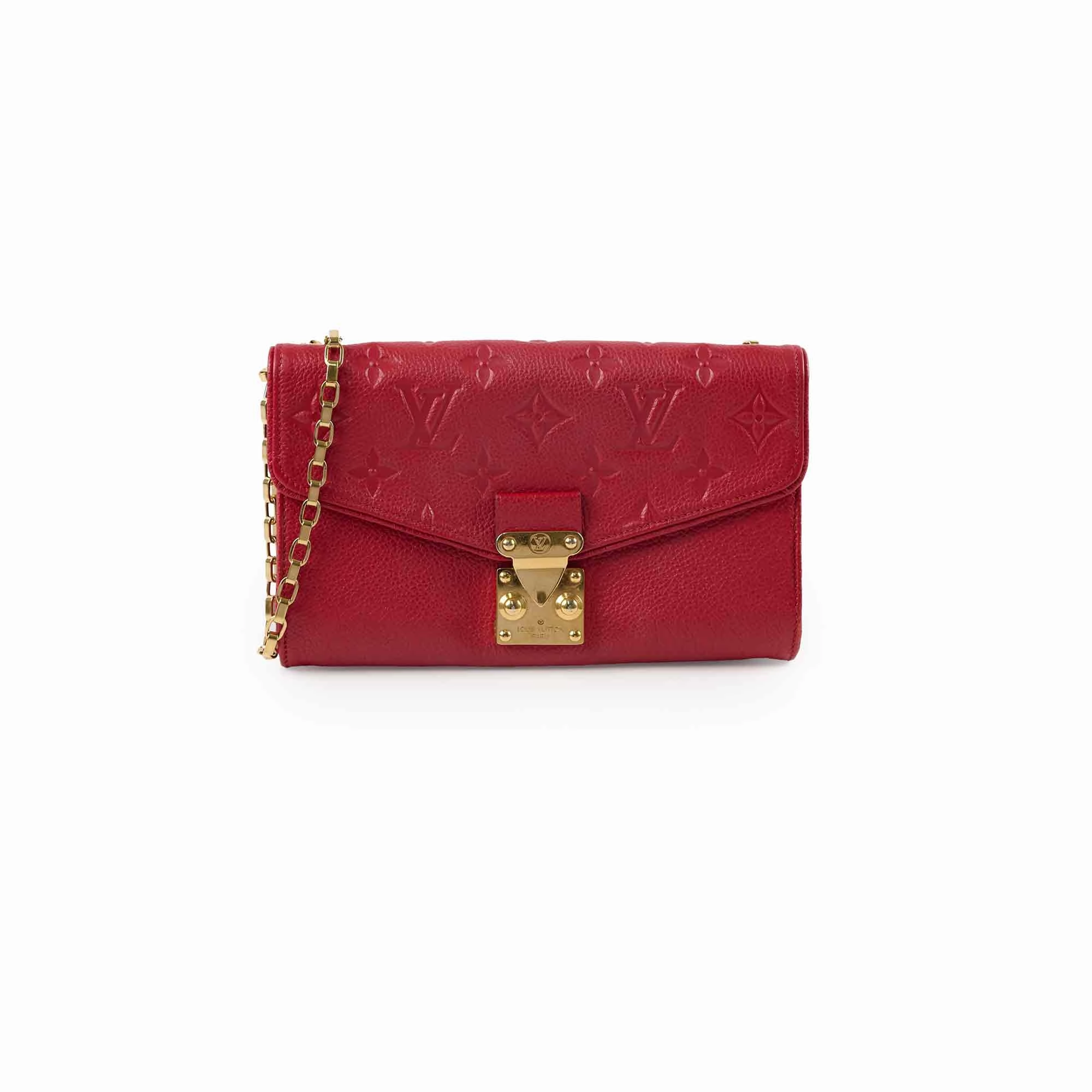 Louis Vuitton Wallet On Chain Red Empreinte