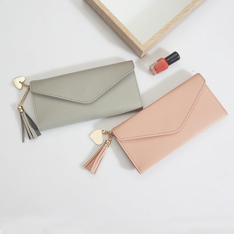 Love pendant tassel buckle wallet