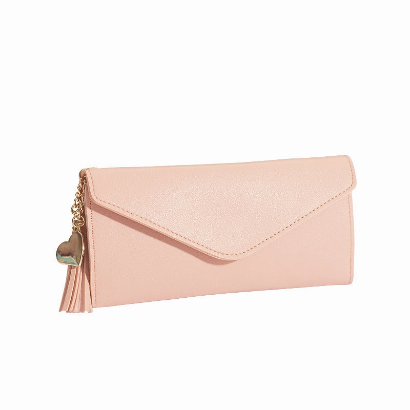 Love pendant tassel buckle wallet