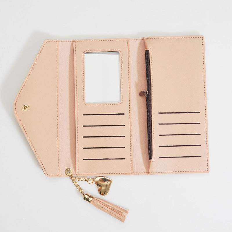 Love pendant tassel buckle wallet