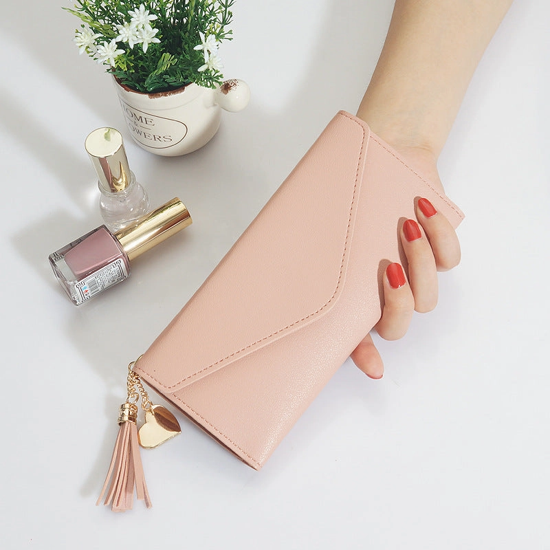 Love pendant tassel buckle wallet