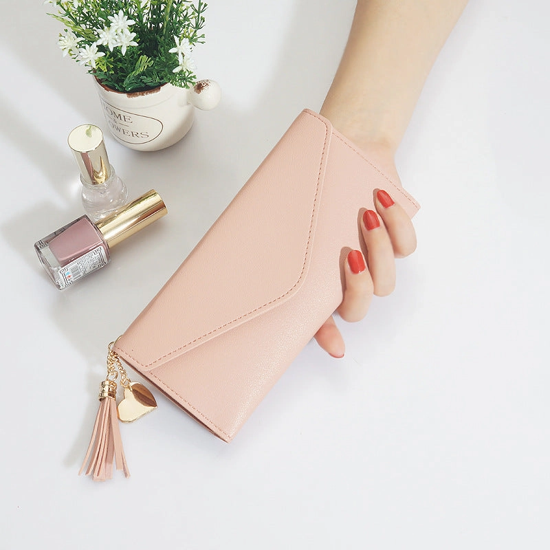 Love pendant tassel buckle wallet