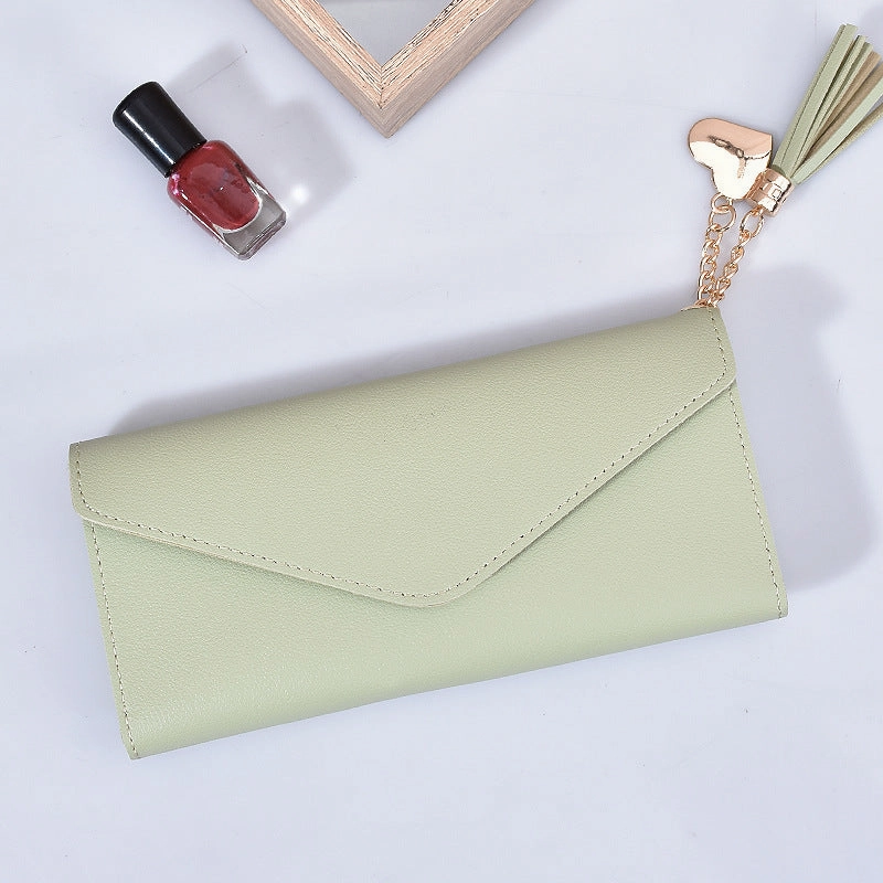 Love pendant tassel buckle wallet