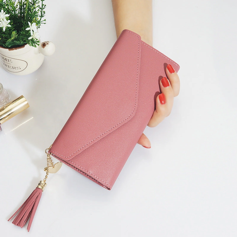 Love pendant tassel buckle wallet