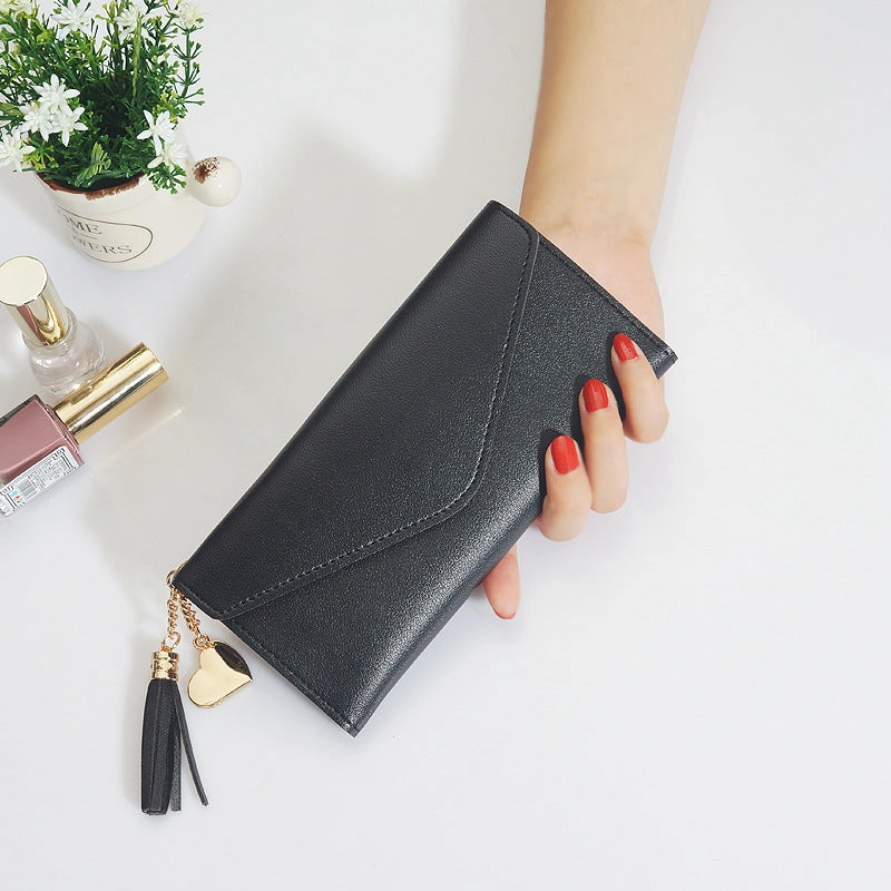 Love pendant tassel buckle wallet