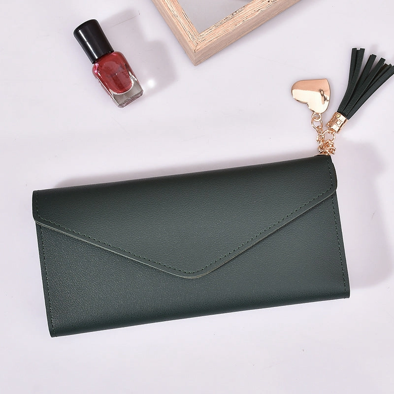 Love pendant tassel buckle wallet