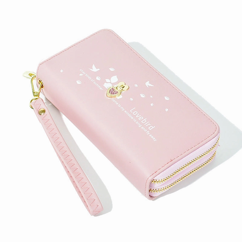 Love Printed Wrist Strap Clutch Bag Wallet