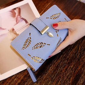 Medium and long hollow leaf change purse