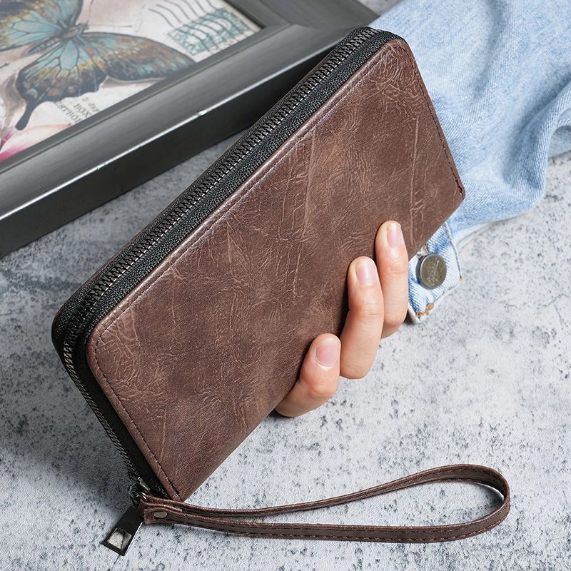 Men's long wallet zipper