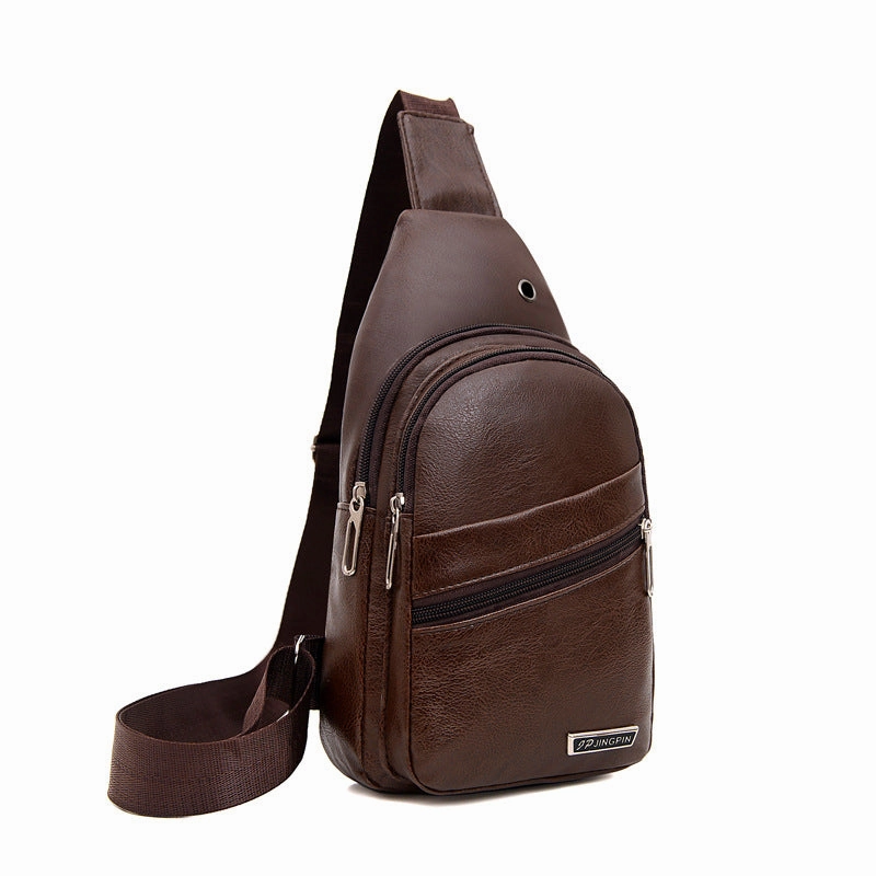 Men's PU Soft Leather Breast Bag