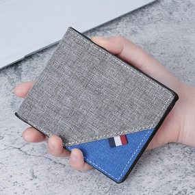 Men's short canvas wallet wholesale