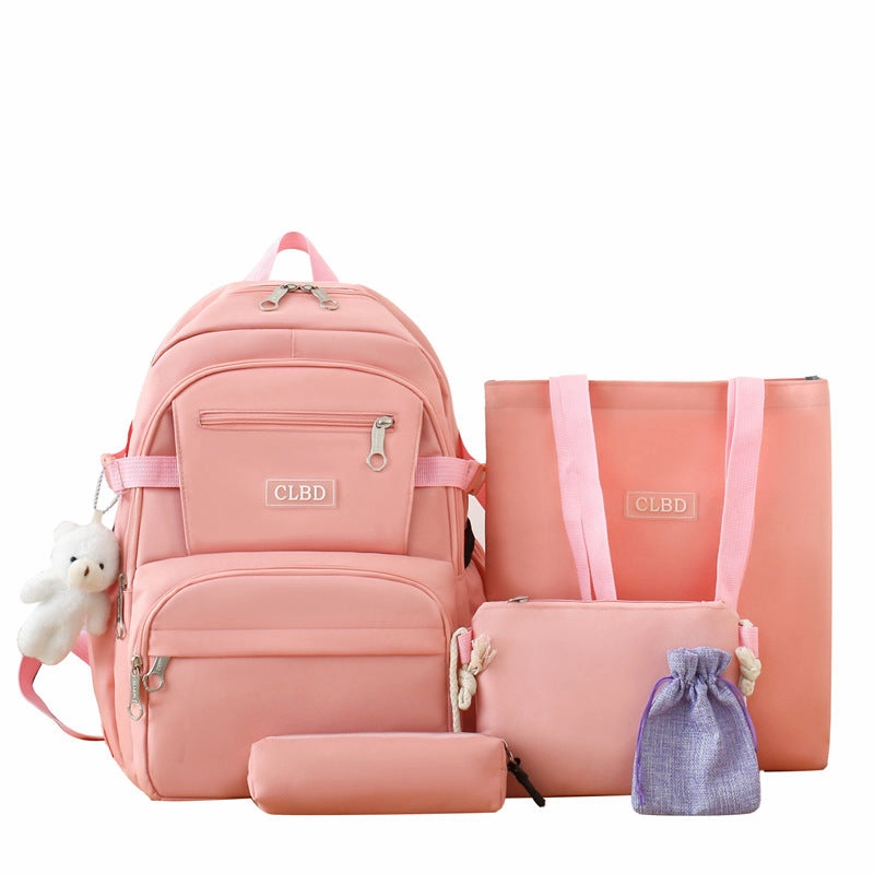 New 5-piece student backpack handbag