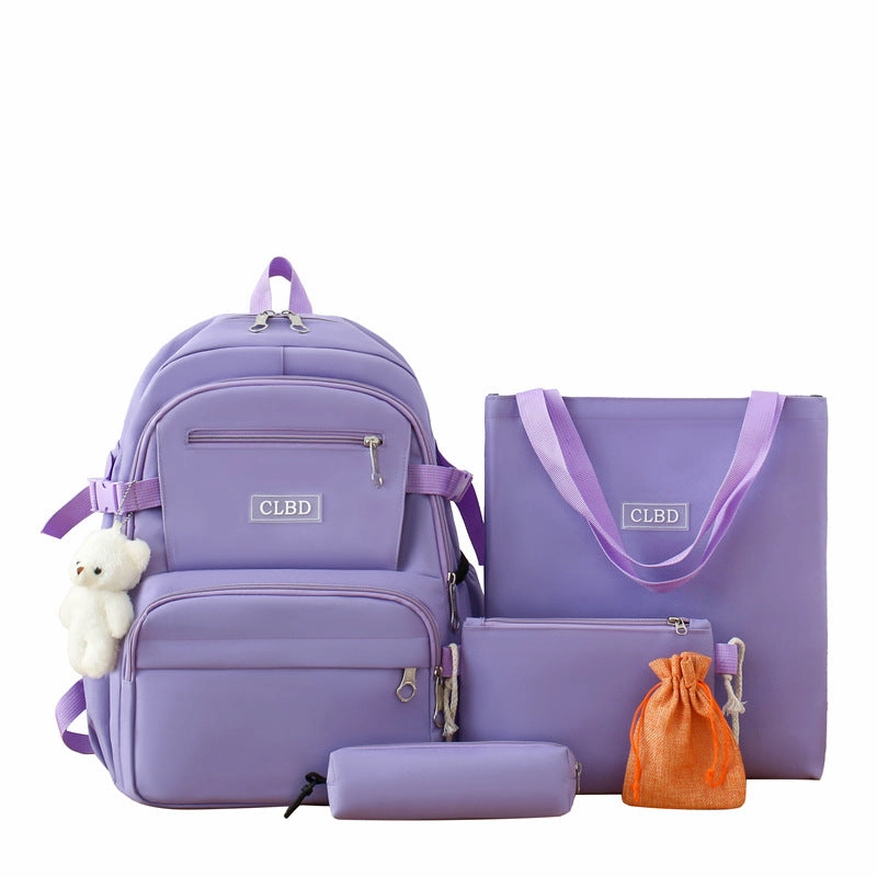 New 5-piece student backpack handbag