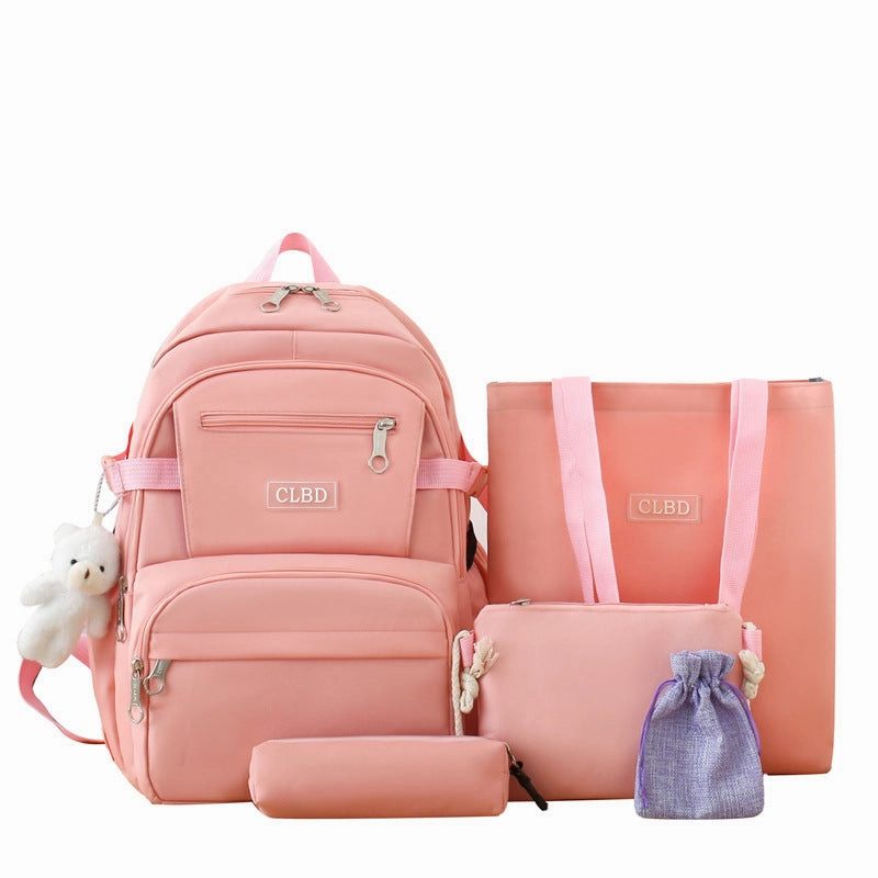 New 5-piece student backpack handbag