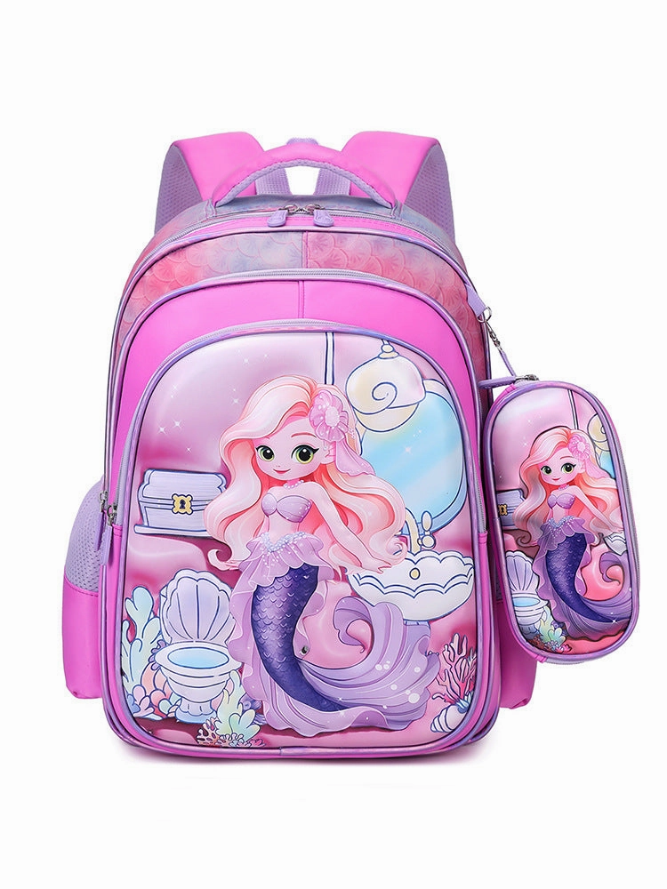 New cartoon 3D leather primary school schoolbag