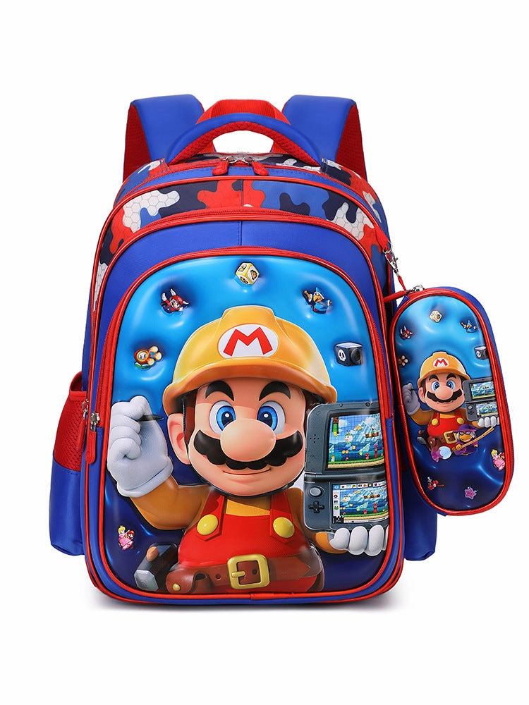 New cartoon 3D leather primary school schoolbag