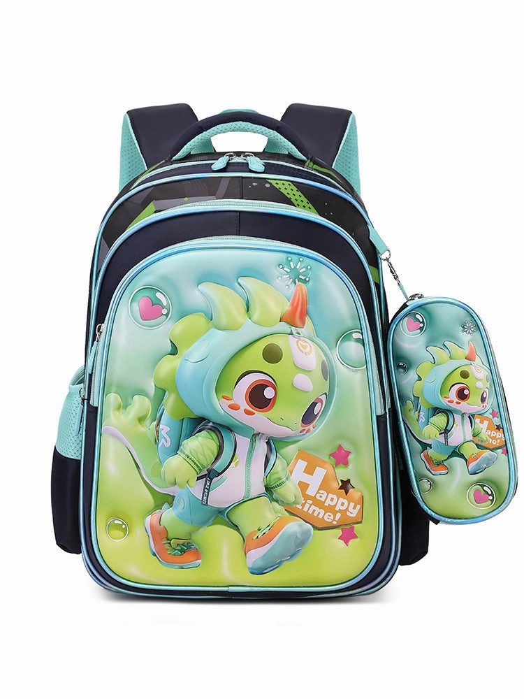 New cartoon 3D leather primary school schoolbag