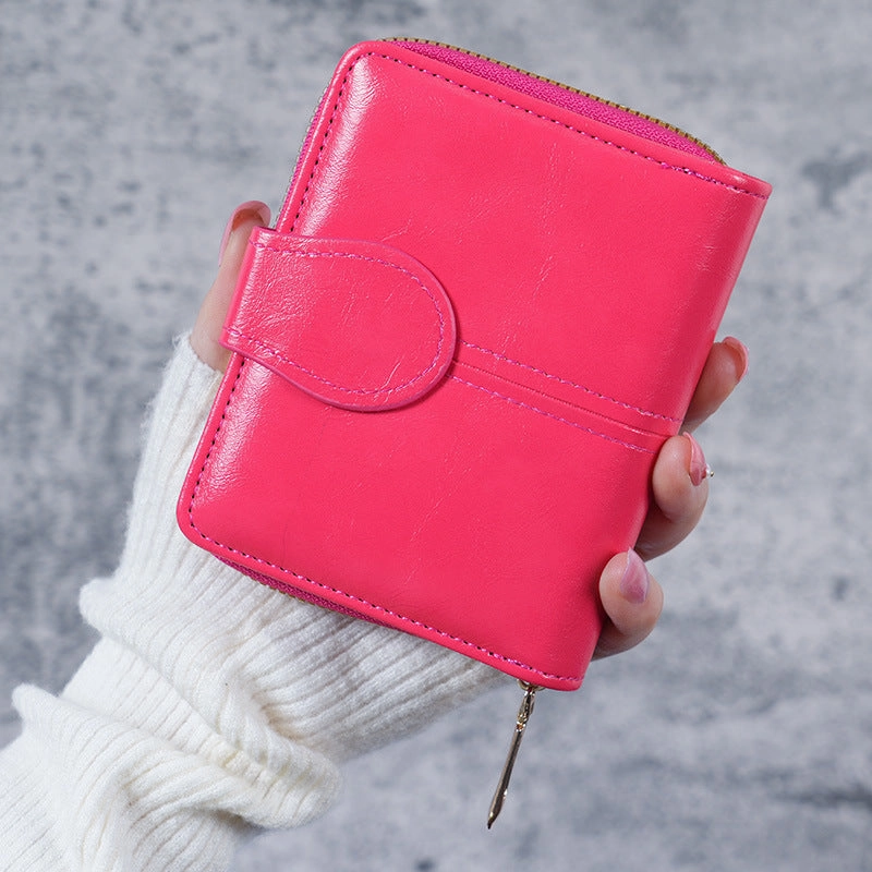 New short wallet, pink.