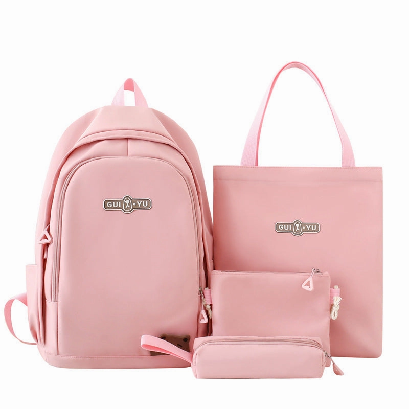 New style backpack four piece set college student schoolbag