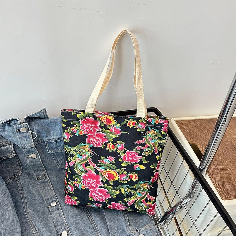 Northeast big flower tote bag