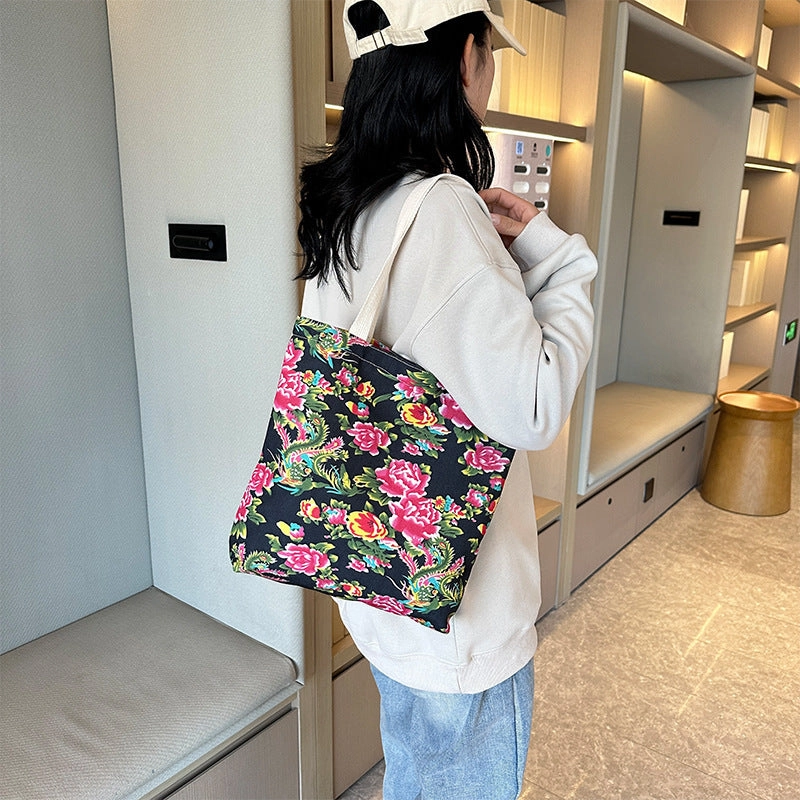 Northeast big flower tote bag