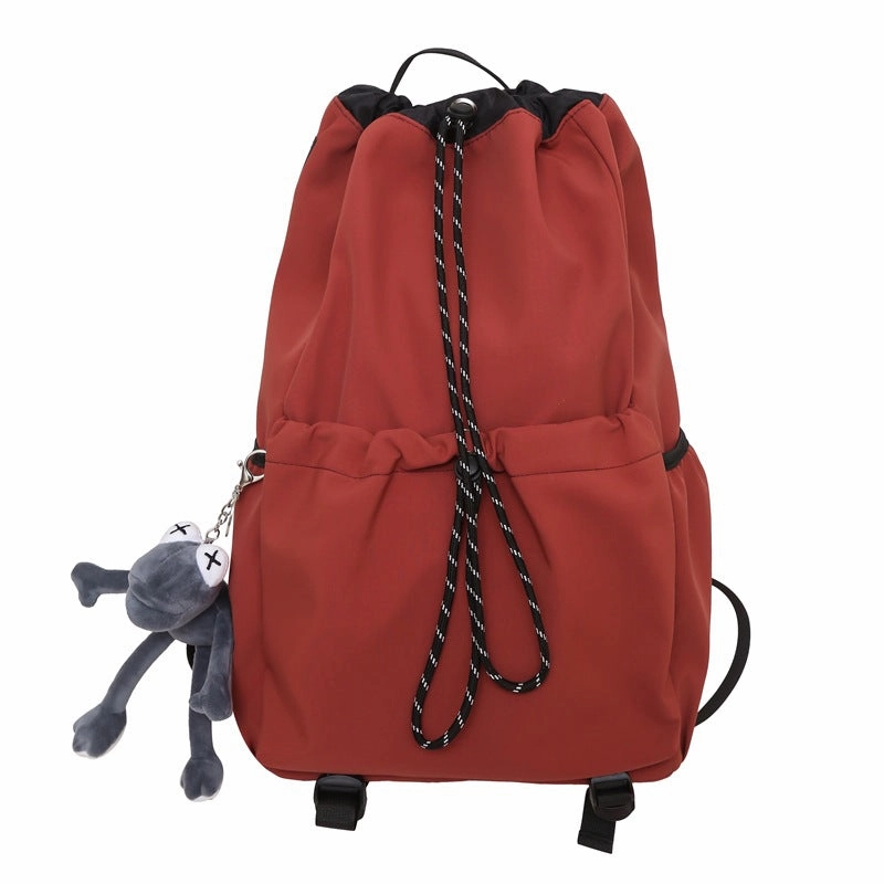 Nylon drawstring bucket backpack