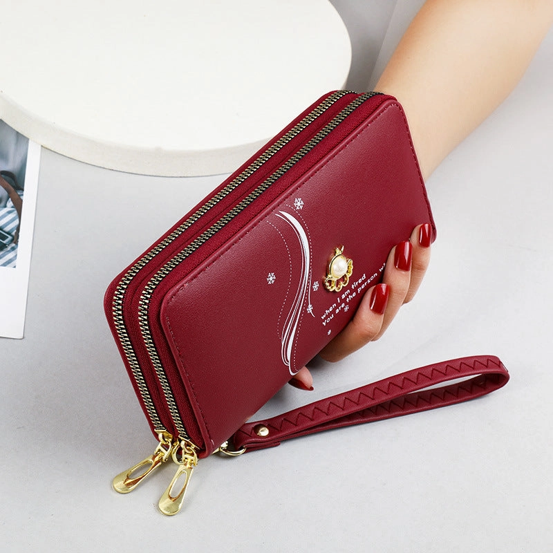 Pearl print mobile phone bag wallet