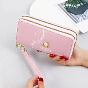 Pearl print mobile phone bag wallet