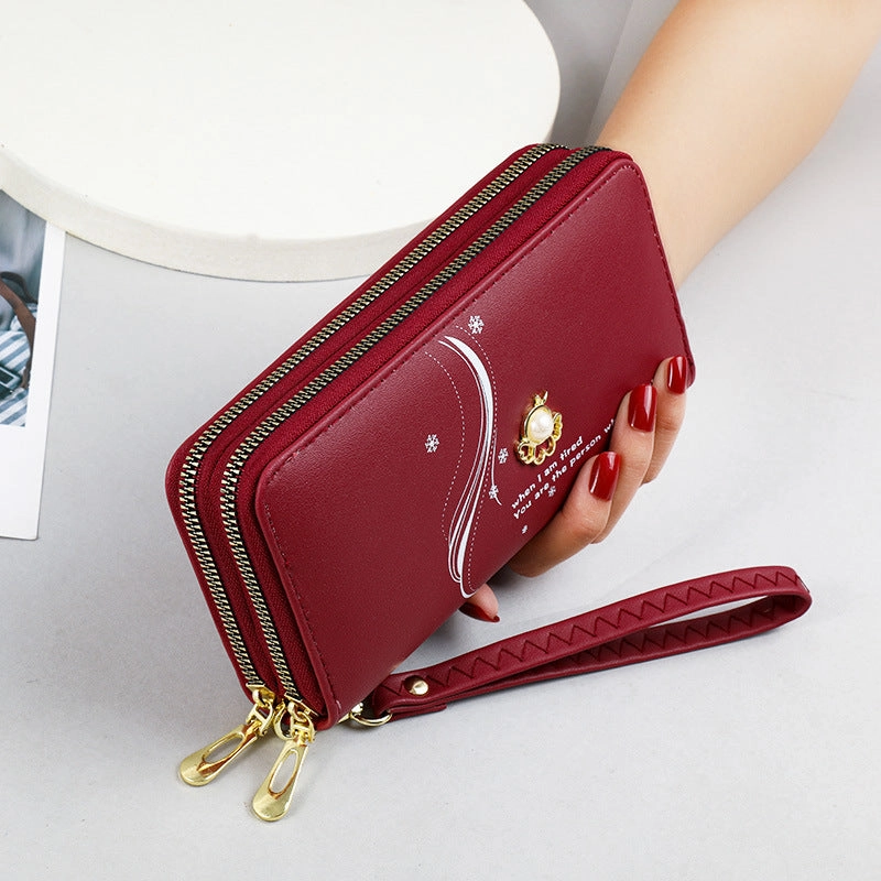 Pearl print mobile phone bag wallet