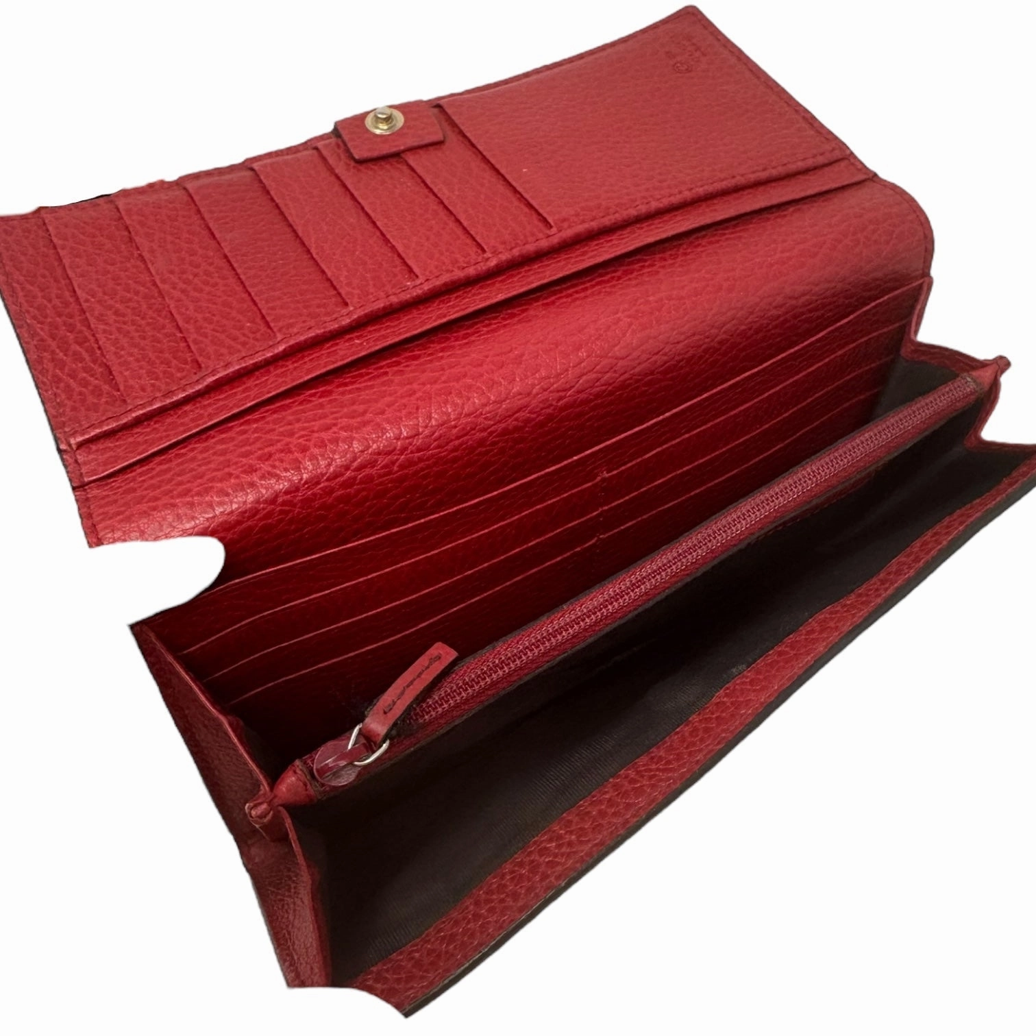 Pebbled Calfskin Leather Continental Interlocking G Wallet Luxury Designer By Gucci, Size: Large