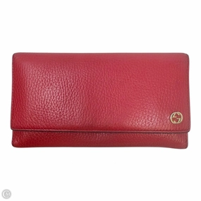 Pebbled Calfskin Leather Continental Interlocking G Wallet Luxury Designer By Gucci, Size: Large