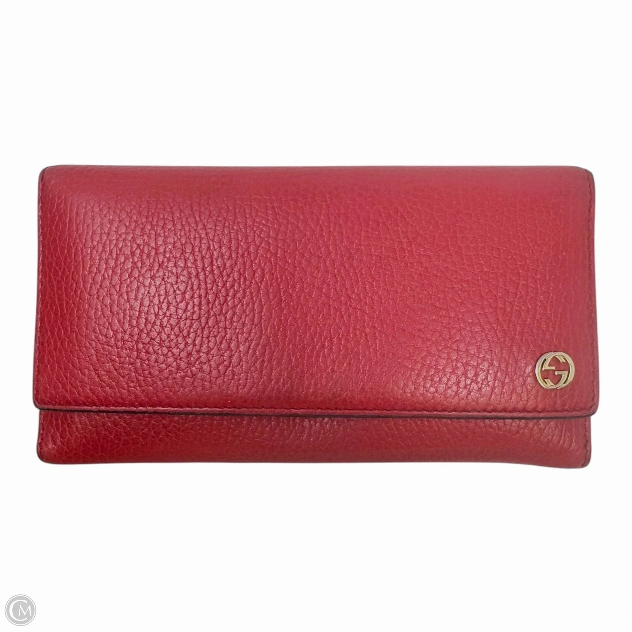 Pebbled Calfskin Leather Continental Interlocking G Wallet Luxury Designer By Gucci, Size: Large