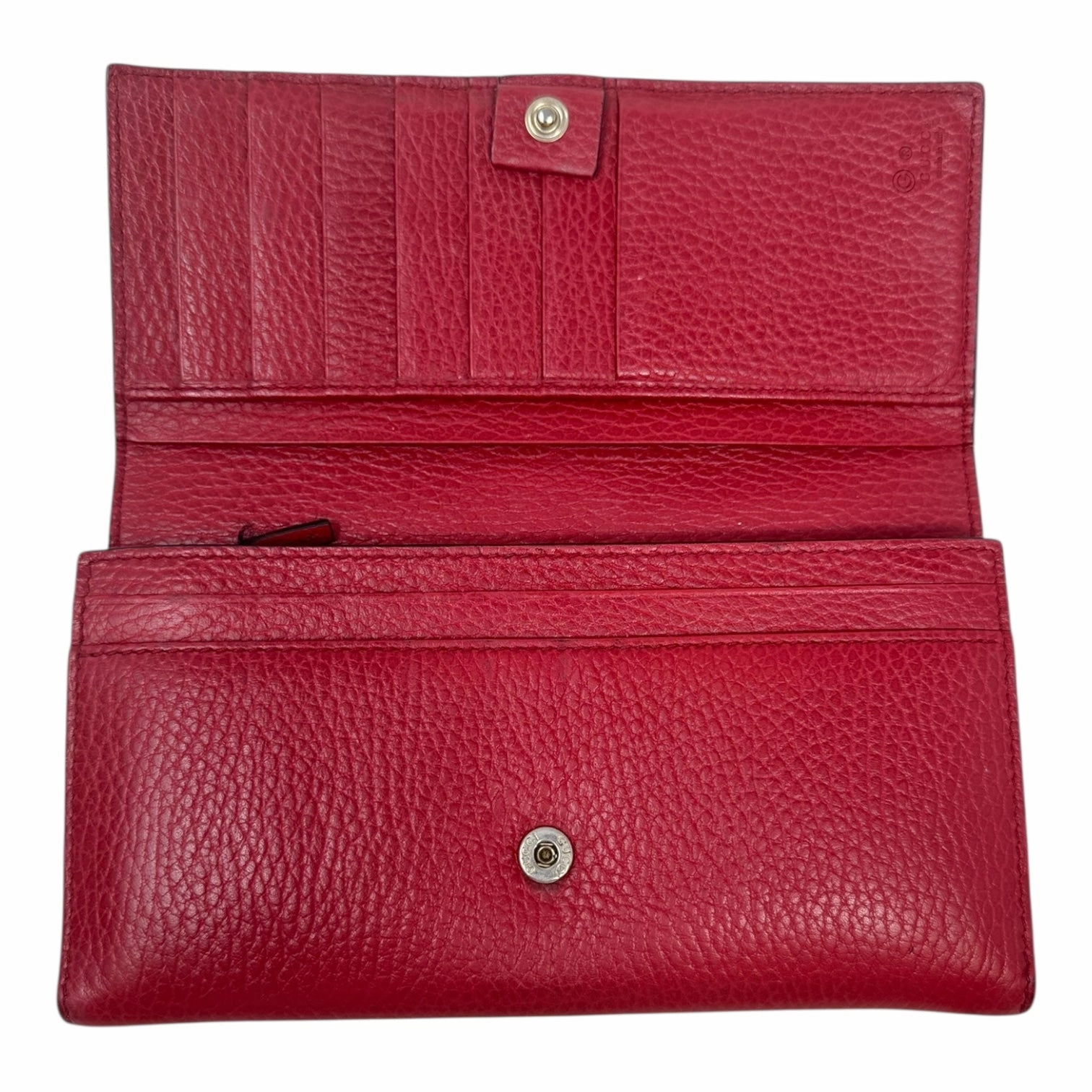 Pebbled Calfskin Leather Continental Interlocking G Wallet Luxury Designer By Gucci, Size: Large
